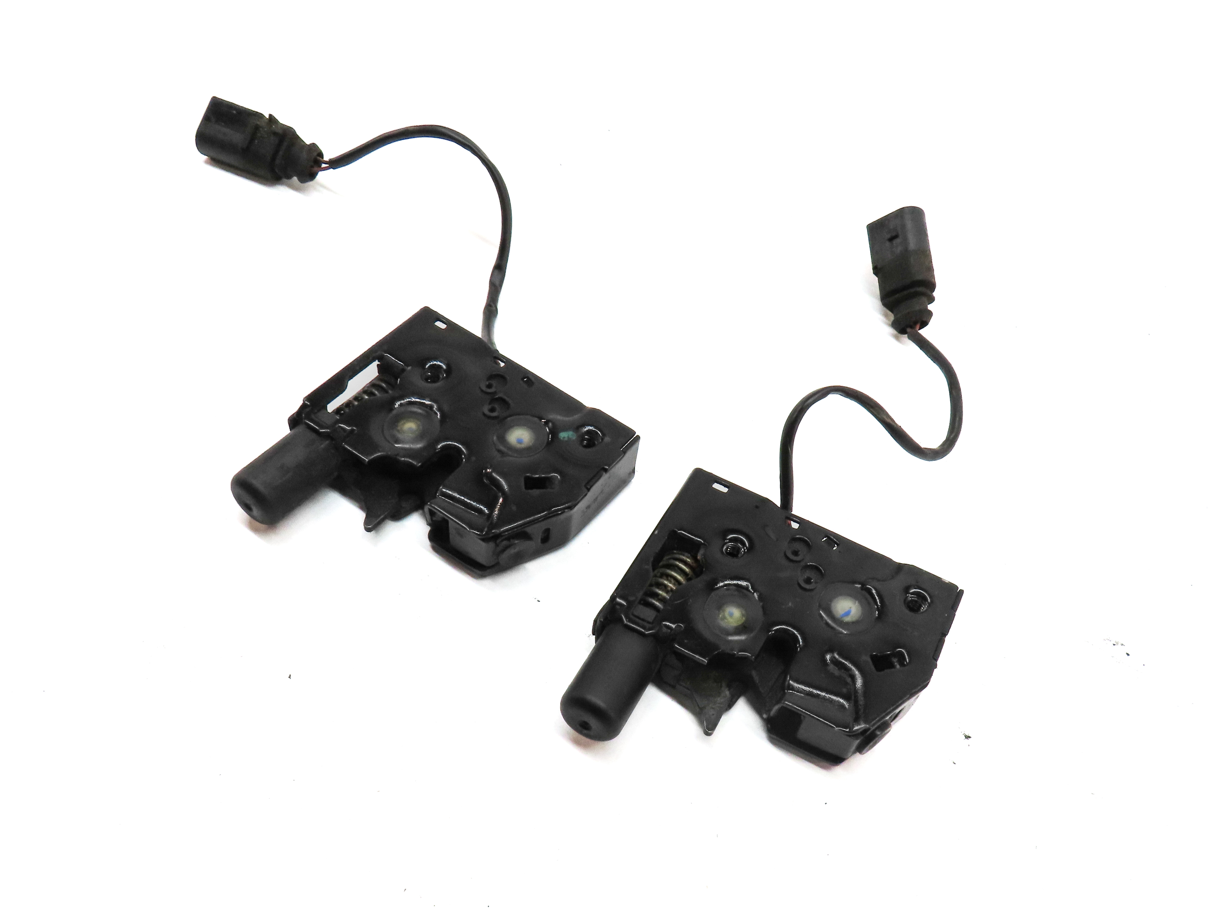 2012 AUDI A6 (C7) FRONT LEFT & RIGHT HOOD BONNET LID LATCH ACTUATOR SET/2 — exact item pictured
